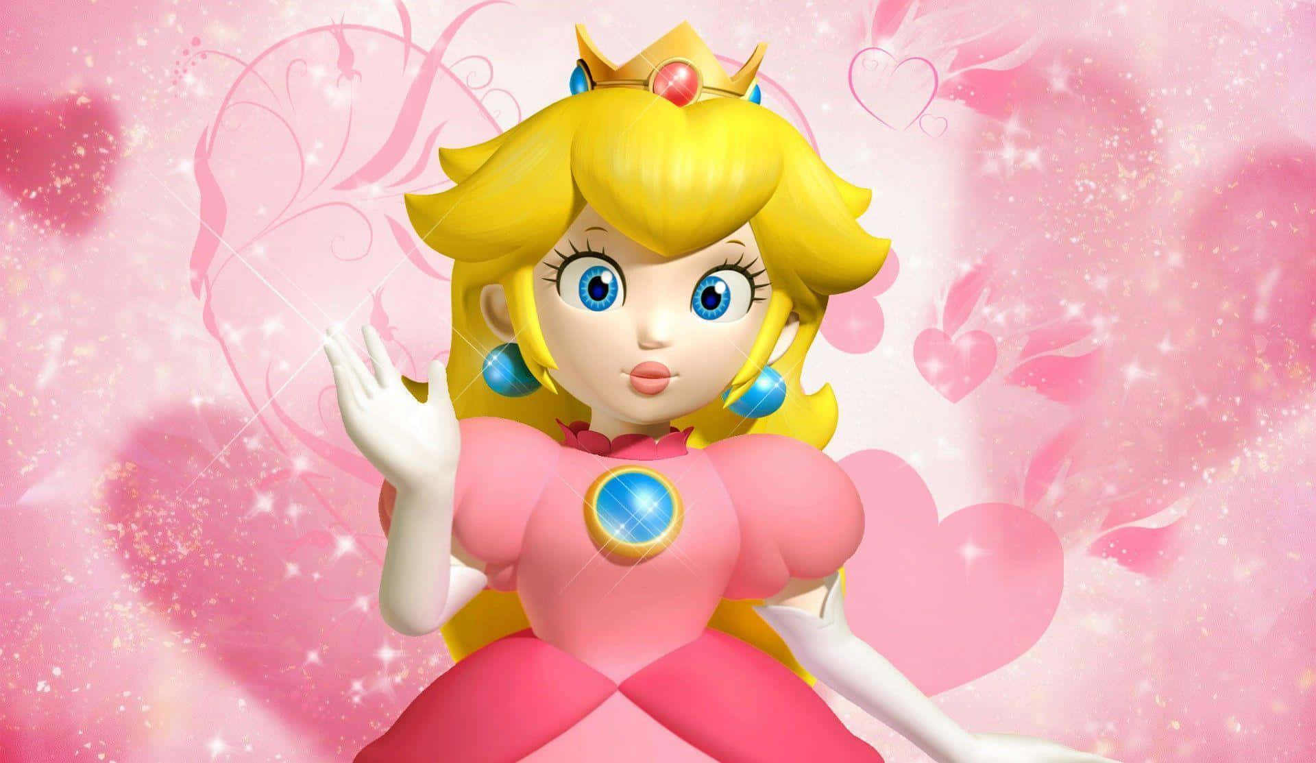 "Princess Peach shows her crowning beauty in this charming portrait" Wallpaper