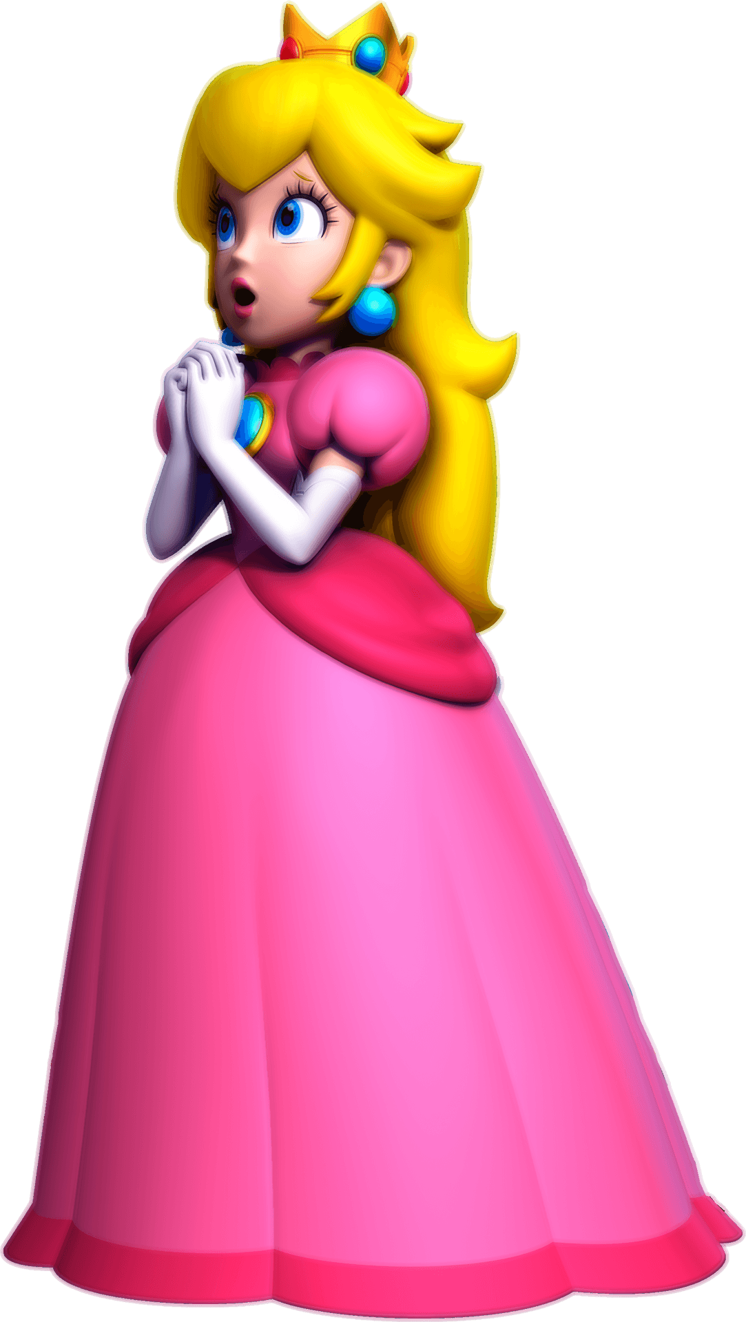 Princess Peach Surprised Pose PNG
