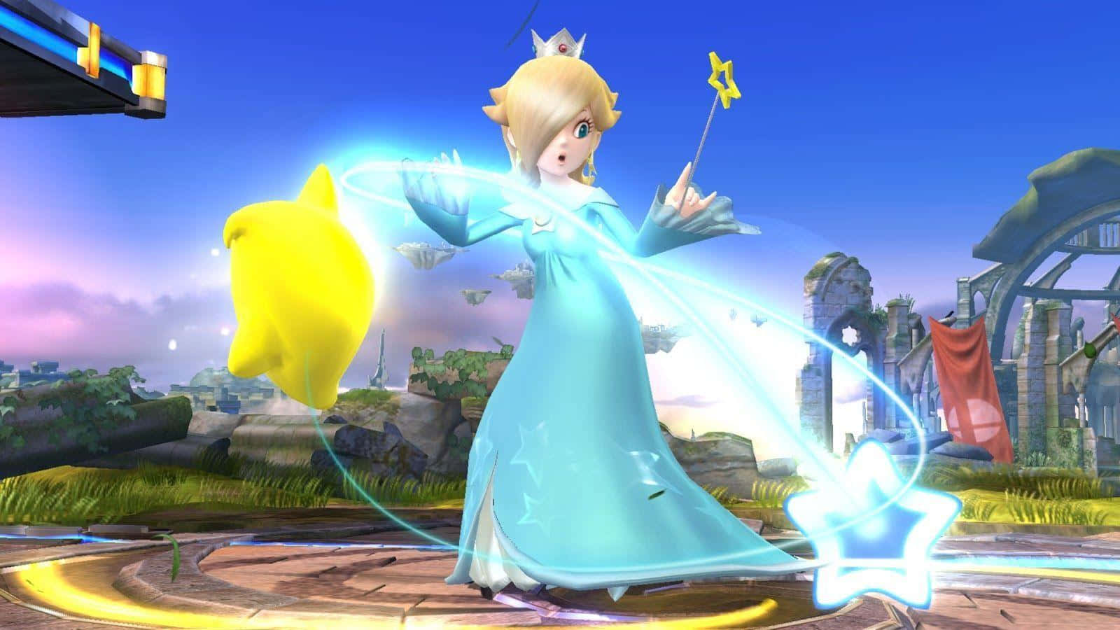 Princess Rosalina striking a pose in her ethereal cosmic essence. Wallpaper