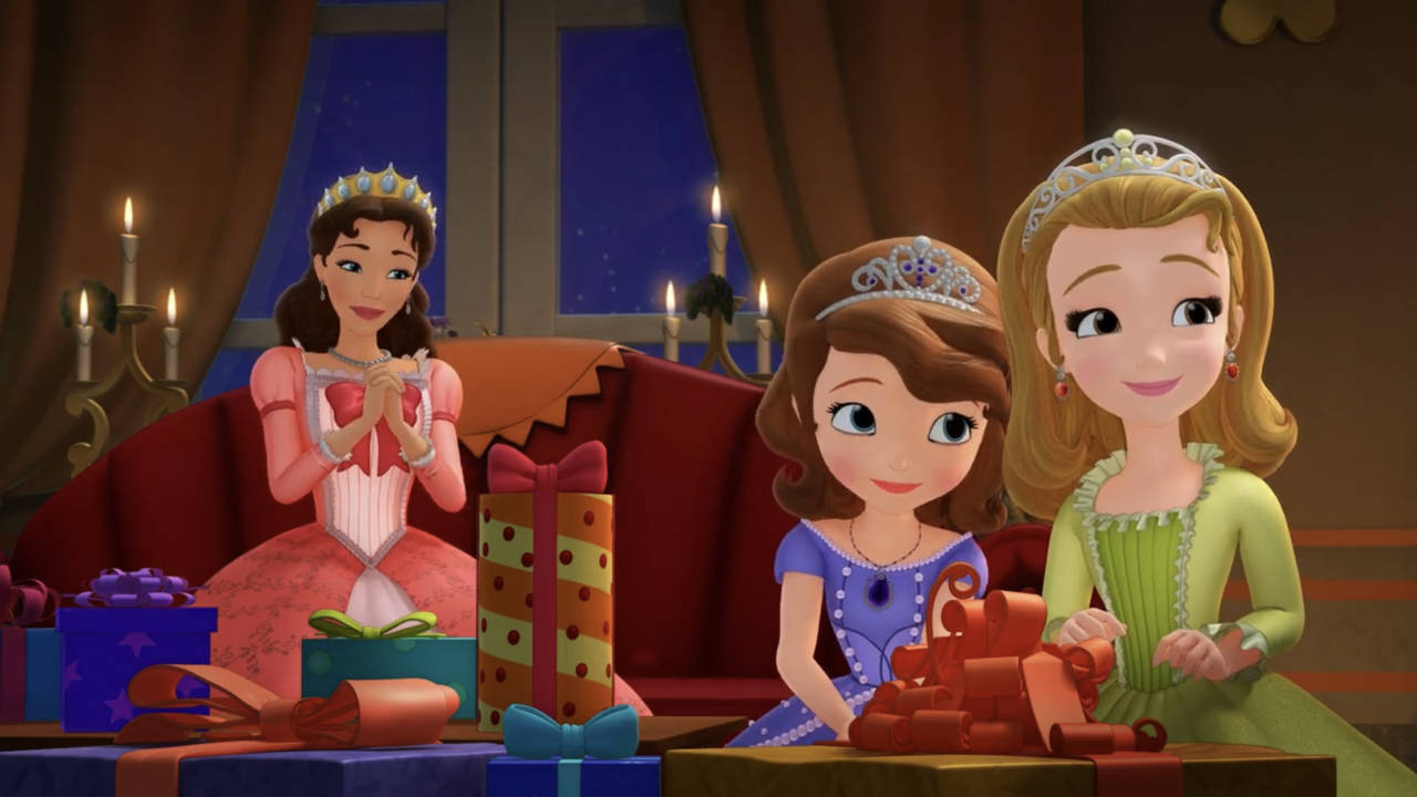 Princess Sofia Amber And Their Mother Background