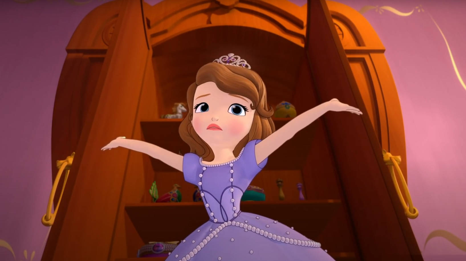 Princess Sofia Open Arms Pose Background