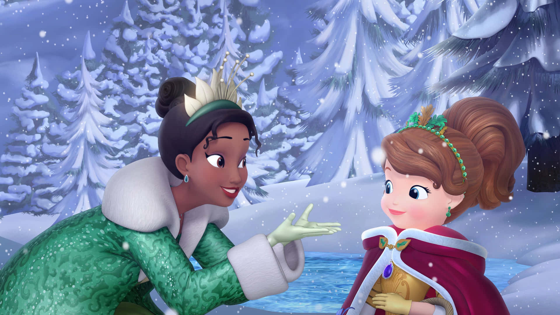 Disney's Princess Tiana Smiling with Excitement Wallpaper