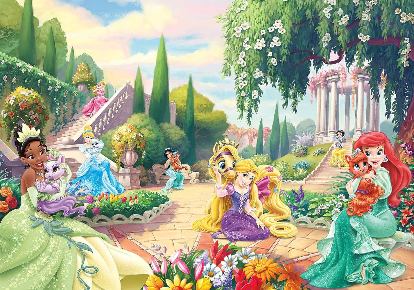 Disneyprinzessinnen Im Garten Wallpaper