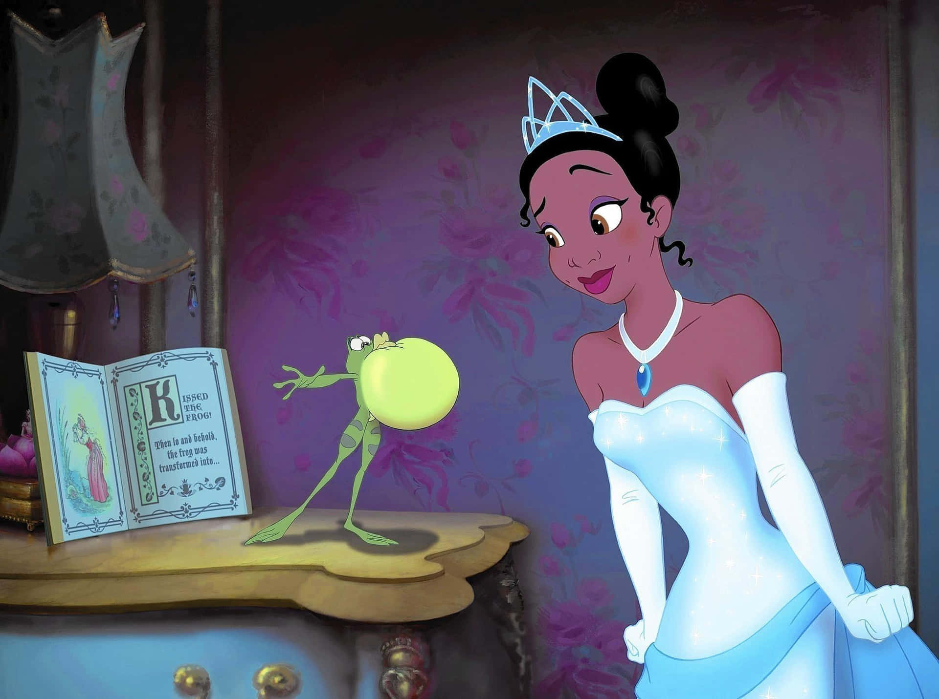 Princess Tiana fra Disneys animerte film Den Prinsesse og Frog. Wallpaper