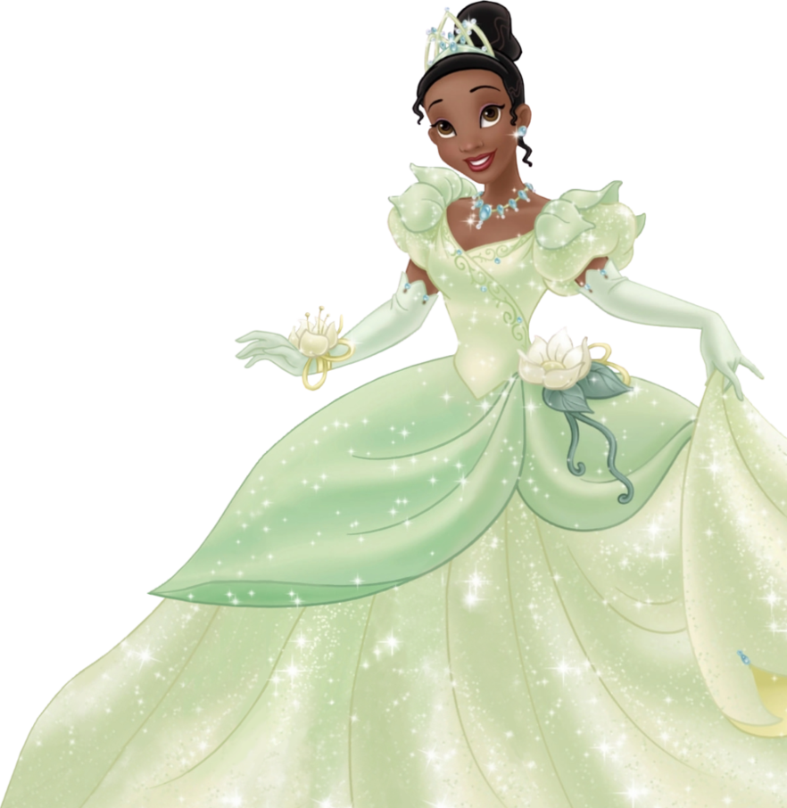 Princess Tiana Elegant Gown PNG