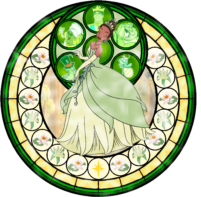 Princess Tiana Stained Glass Art PNG
