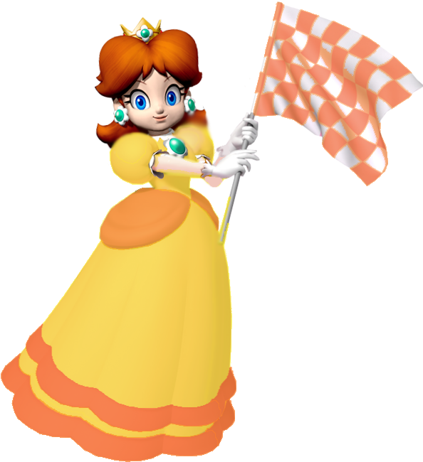 Princess With Checkered Flag PNG