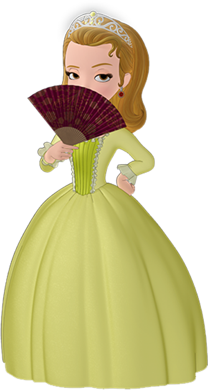 Princess With Fan Cartoon Character PNG
