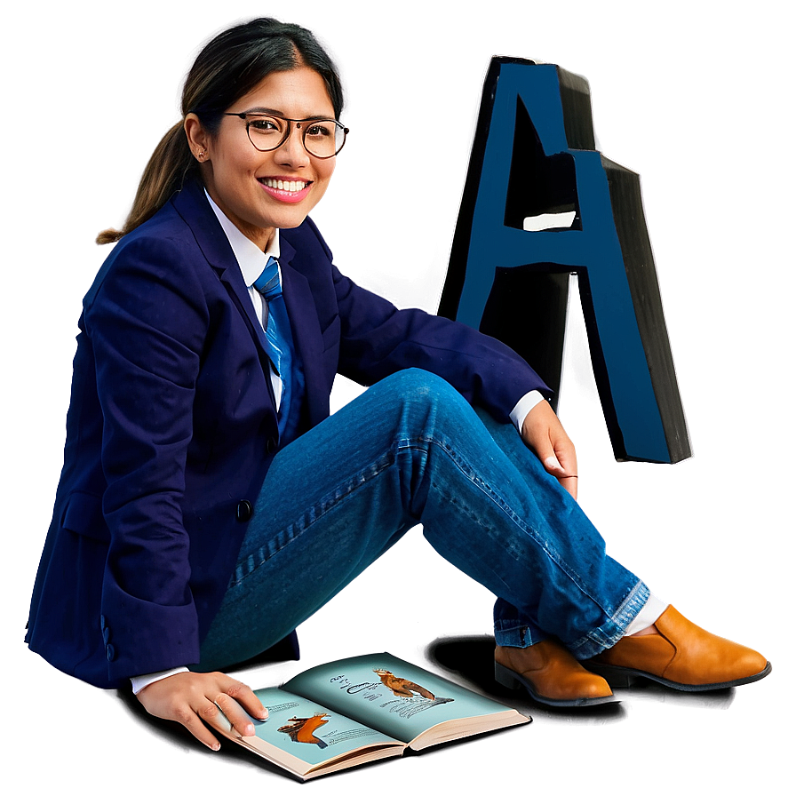 Principal With Book Png Dsm36 PNG