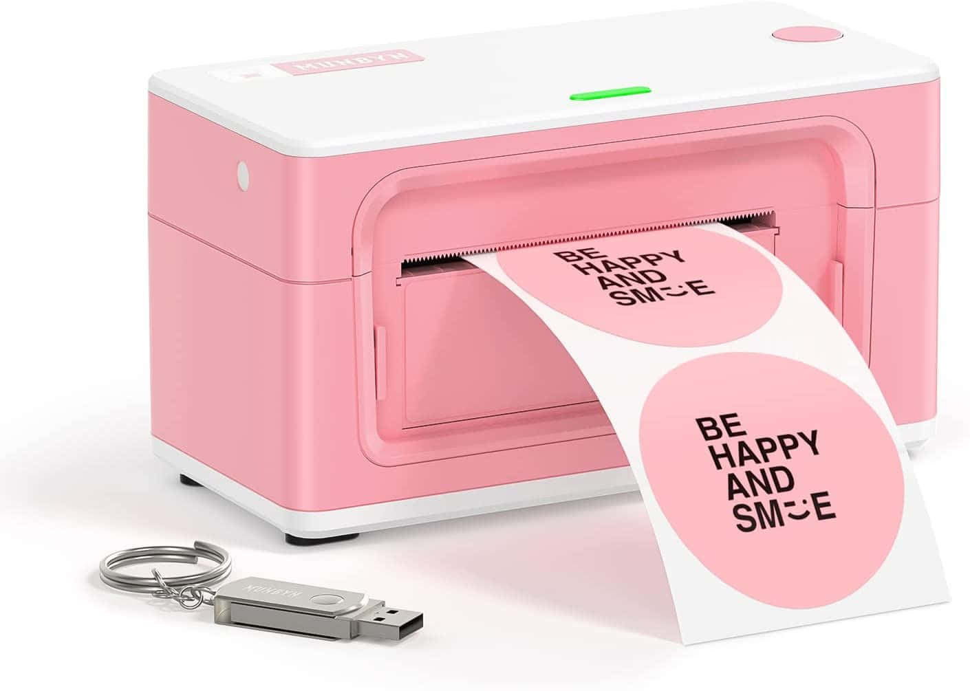 A Pink Printer With A Keychain Attached To It Wallpaper