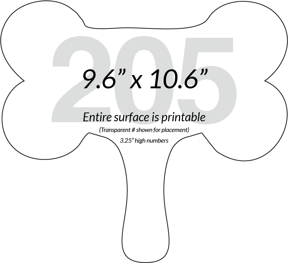 Printable Dog Bone Template Dimensions PNG