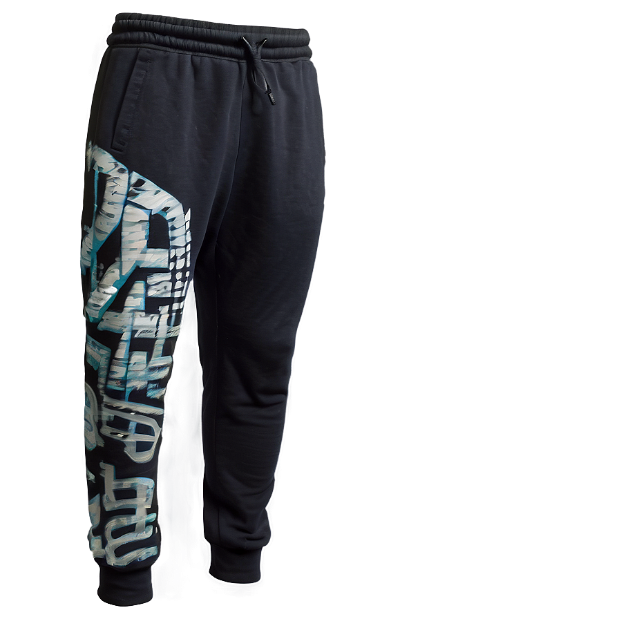 Printed Black Sweatpants Png Faf30 PNG