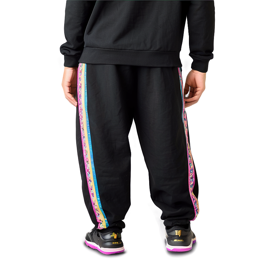 Printed Black Sweatpants Png Iop PNG