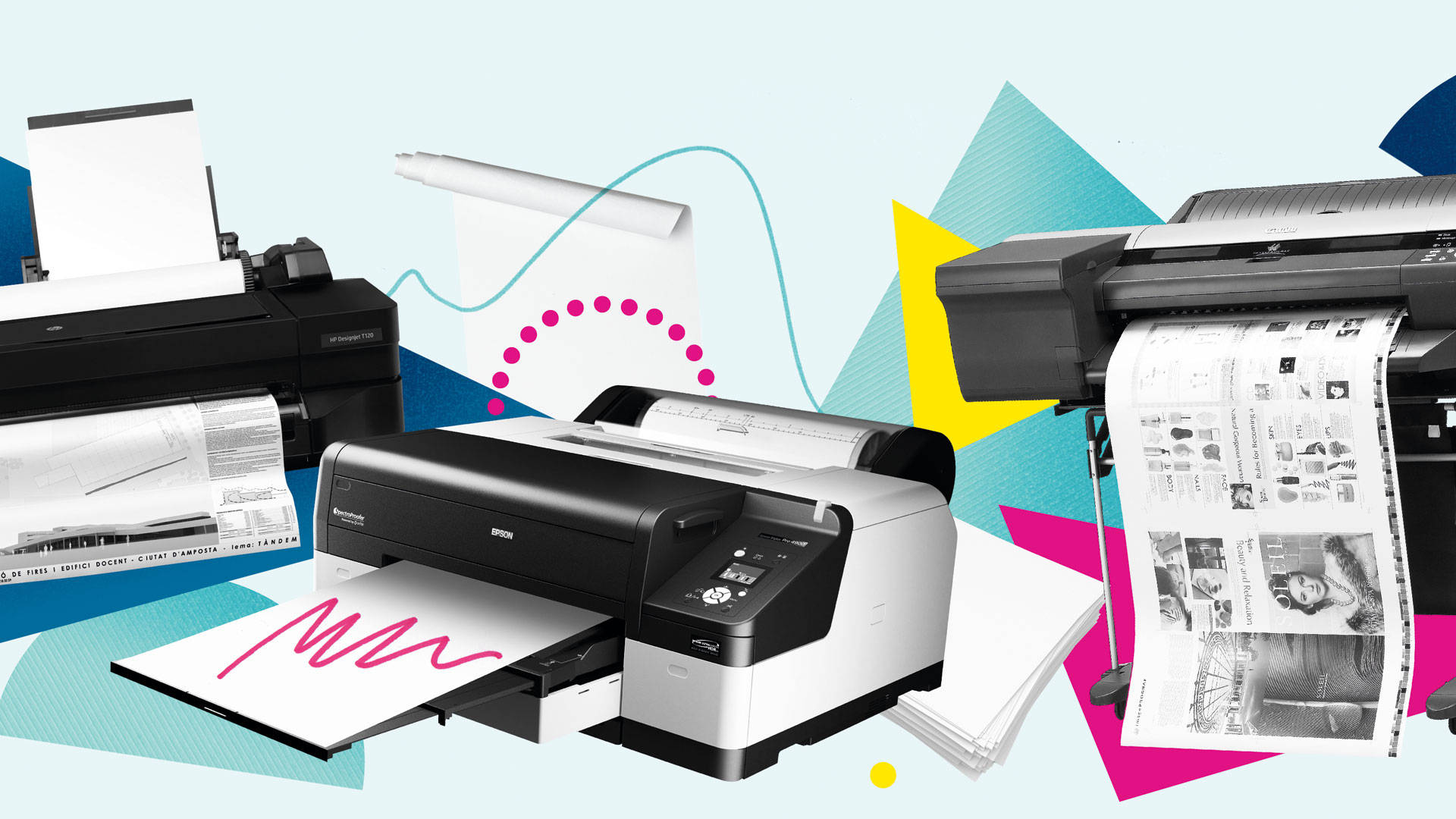 Printer Machines Graphic Design Wallpaper