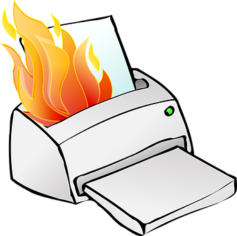 Printer On Fire Graphic PNG