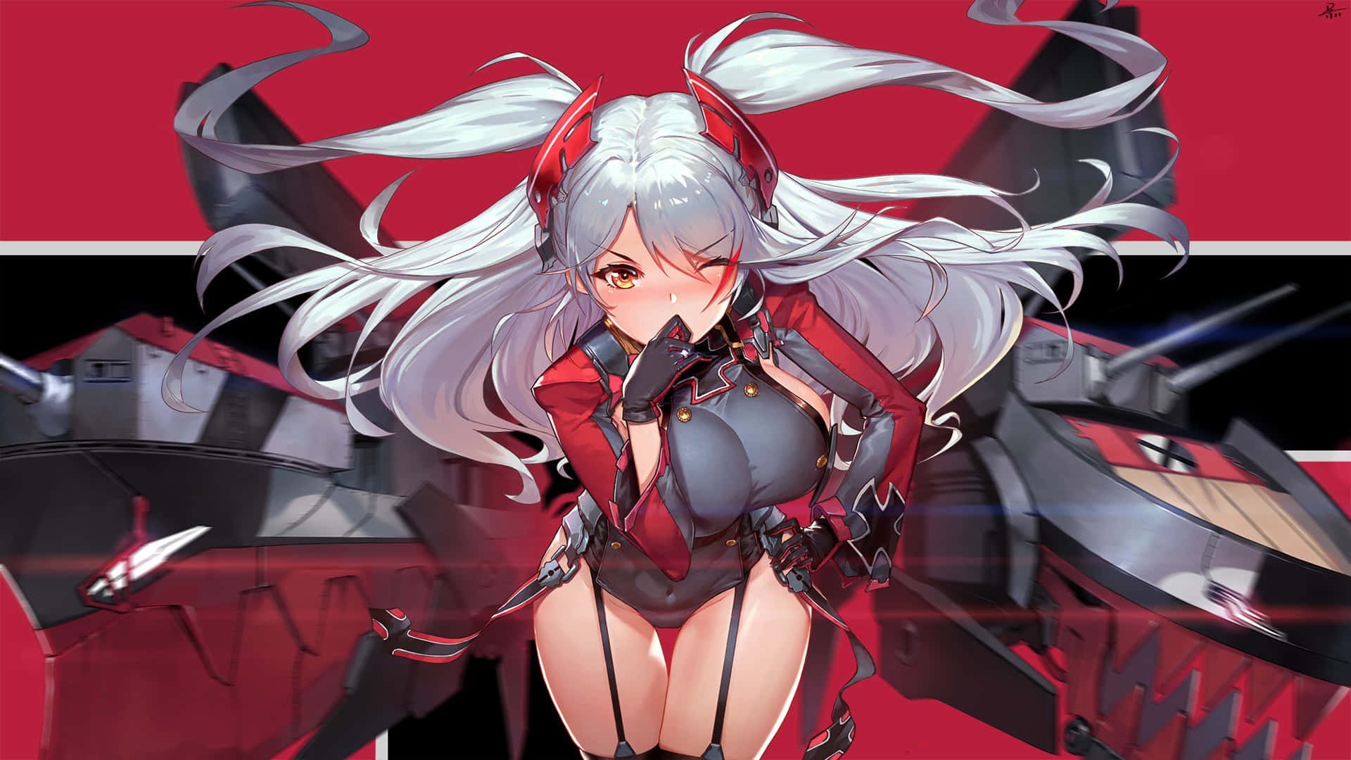 Prinz Eugen Battling At Sea In Azur Lane Wallpaper