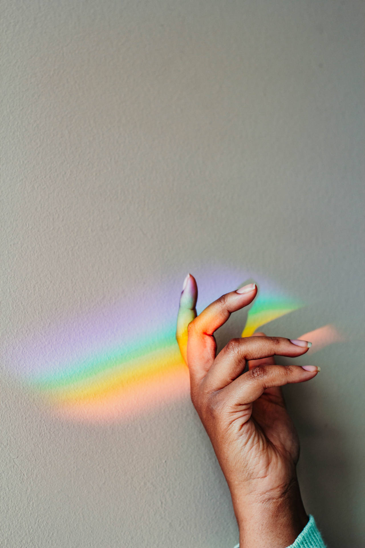 Mãos Prism Rainbow Papel de Parede