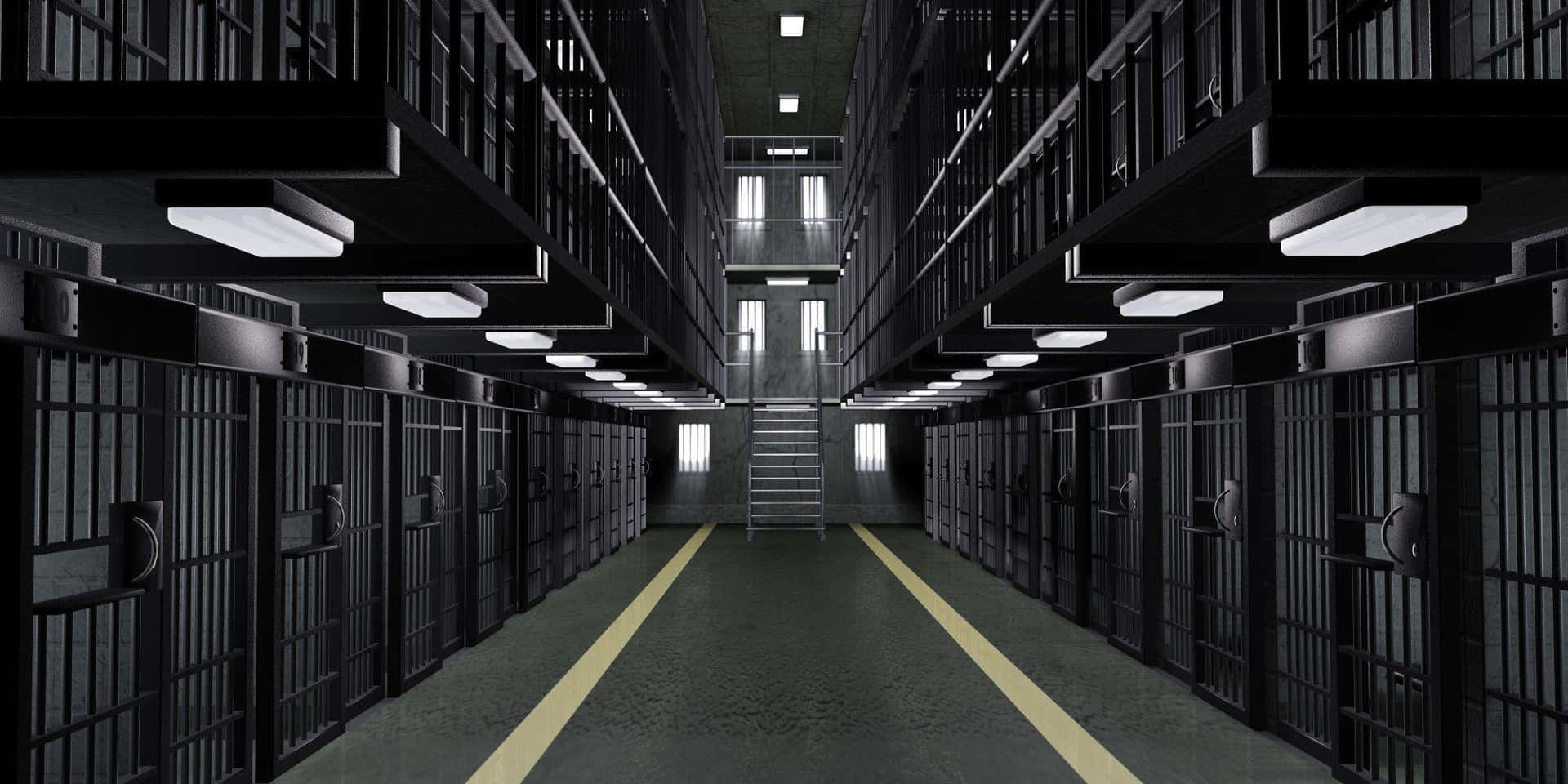 An Illuminated Prison Cell in the Dark
