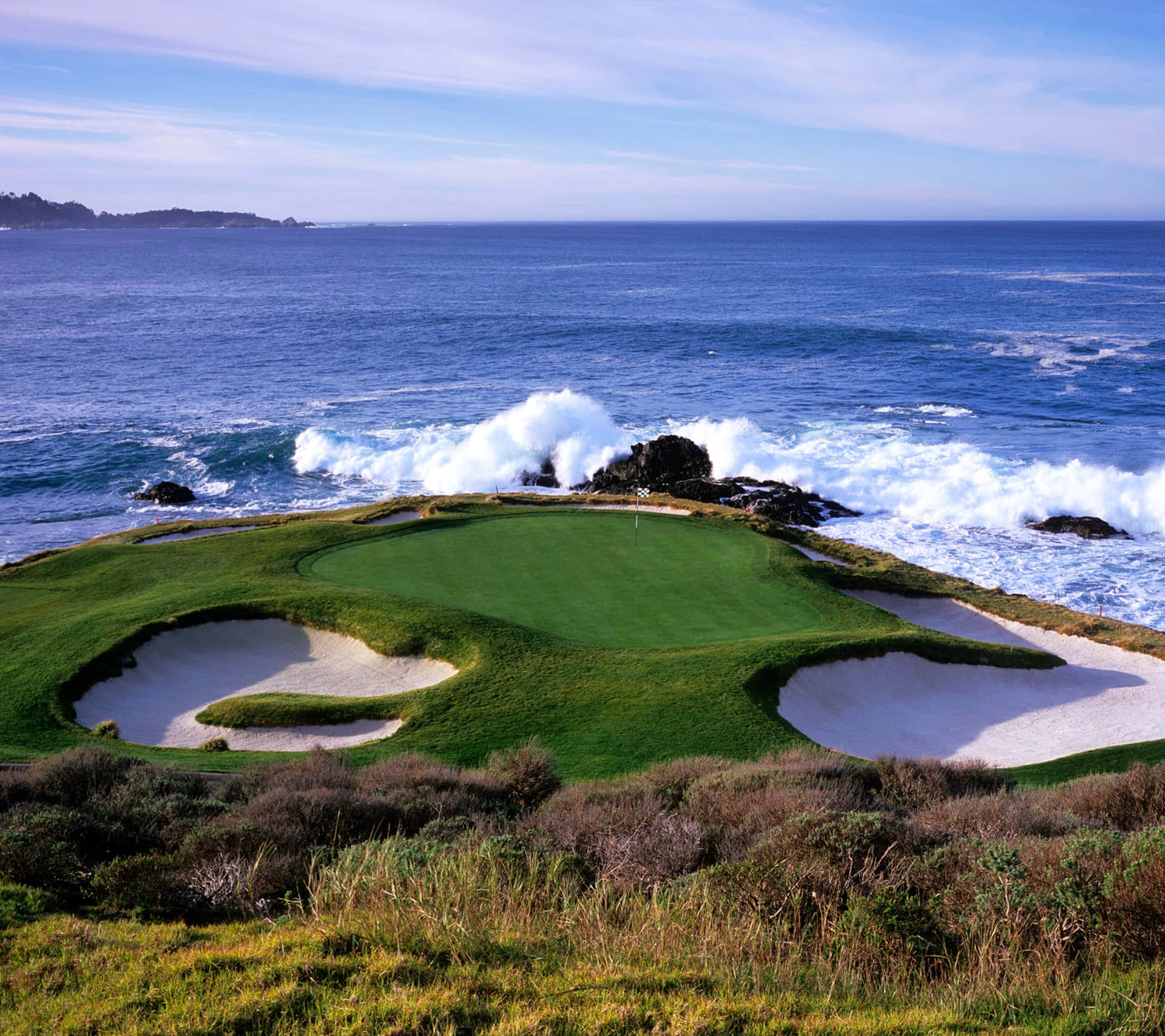 Pristine Golf Course Under Majestic Sky