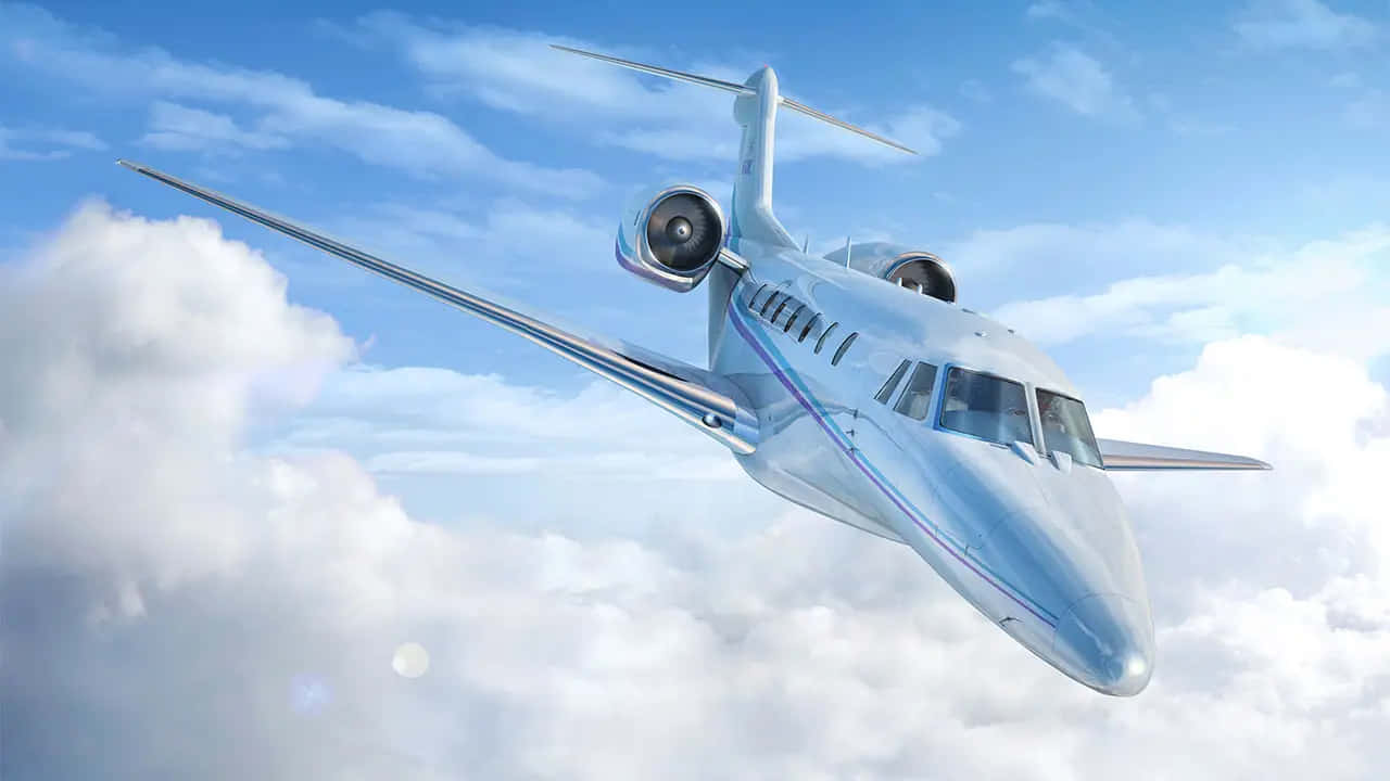 Private Jet In The Clouds Wallpaper