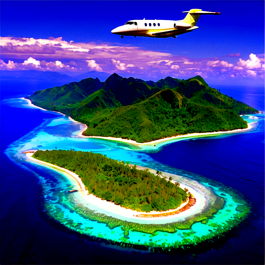 Private Jet Island Destination Png 78 PNG