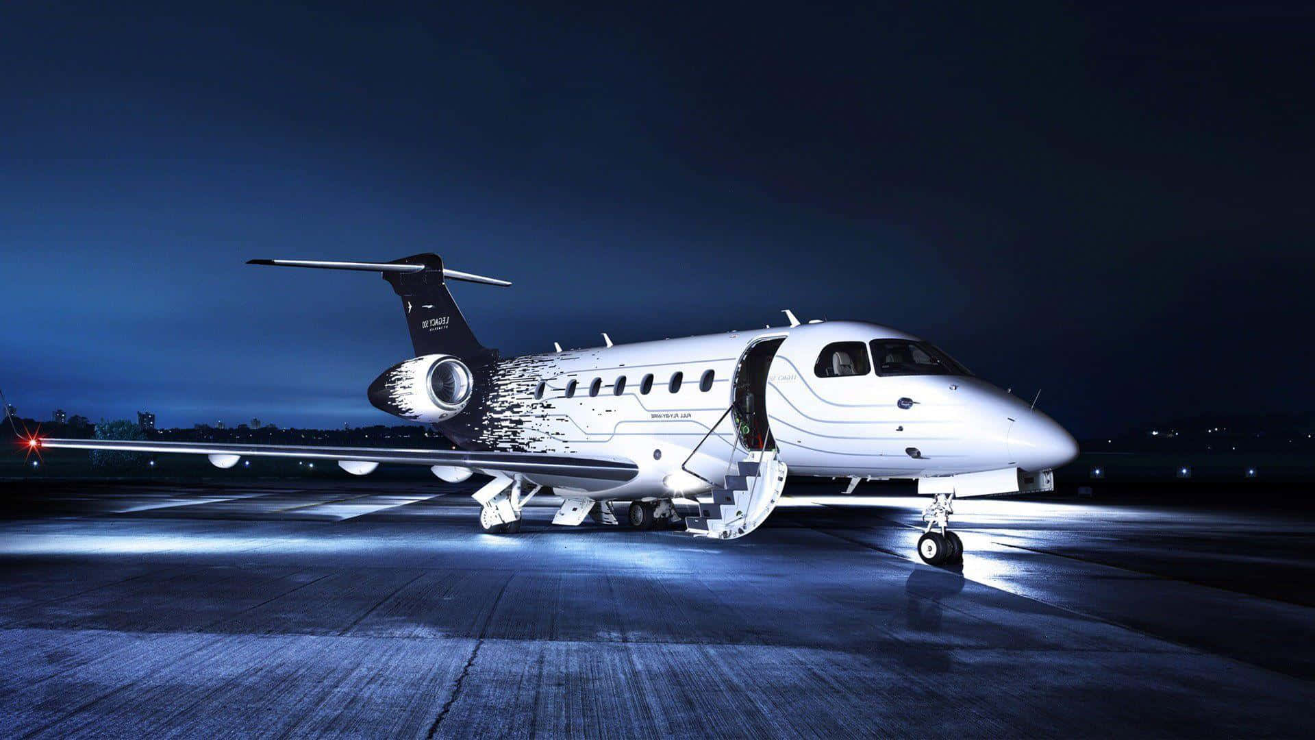 Private Jet On Runway Wallpaper