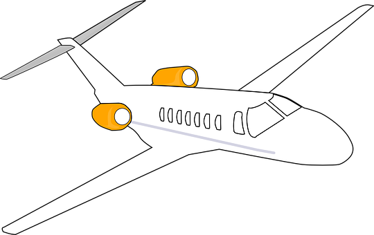 Private Jet Vector Illustration PNG