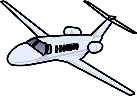 Private Jet Vector Illustration PNG