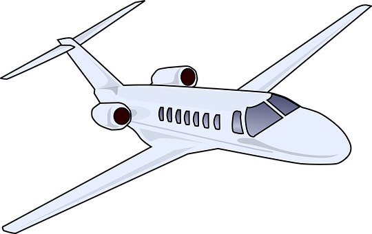 Private Jet Vector Illustration PNG