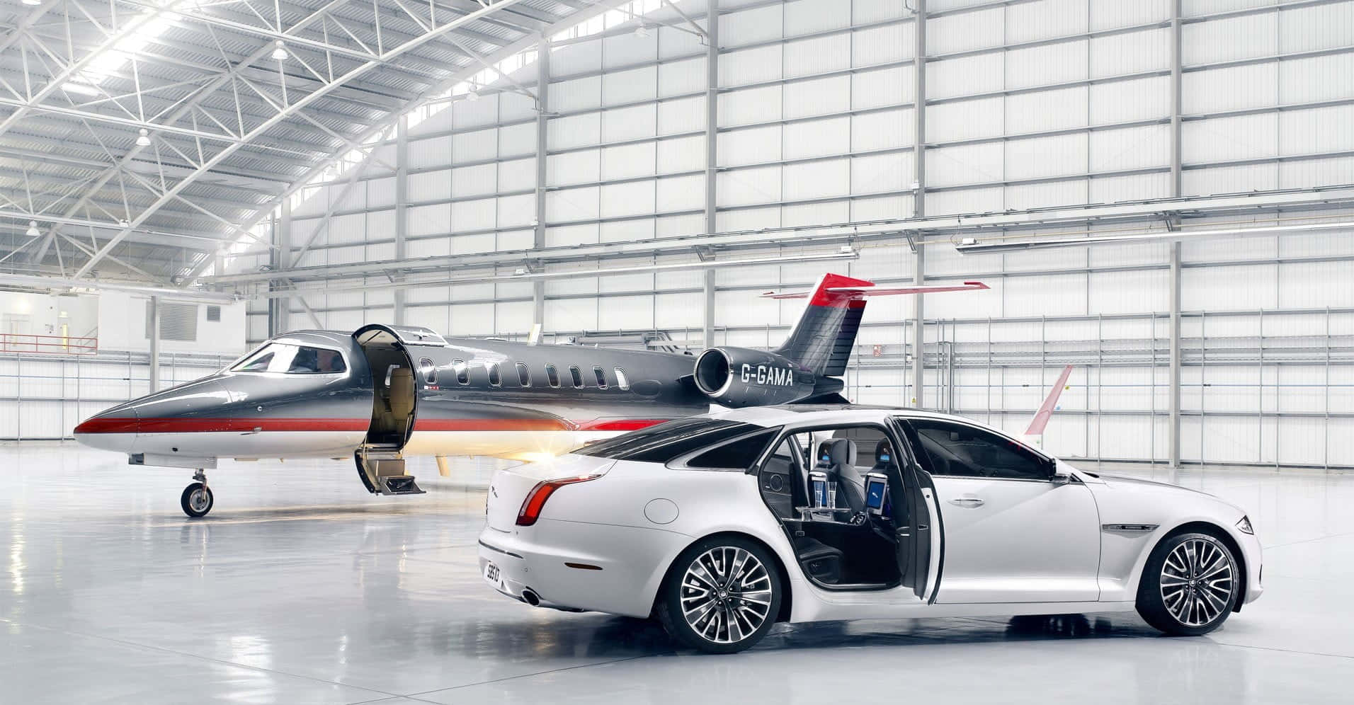 Private Jet With Jaguar Wallpaper