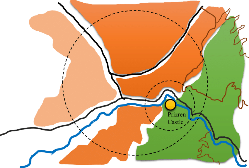 Prizren Castle Map Illustration PNG