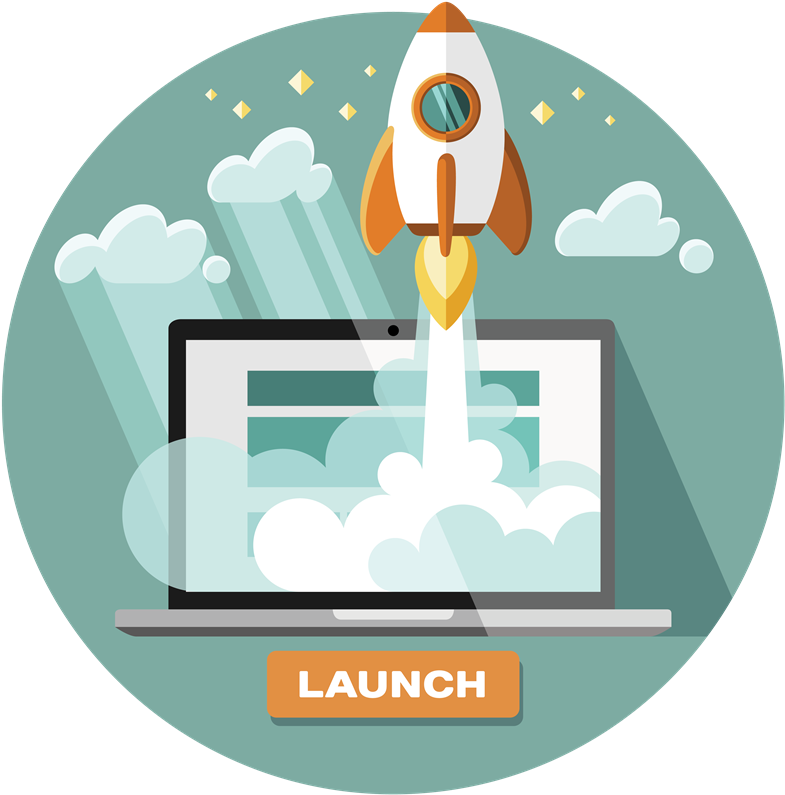 Product Launch Rocket Illustration PNG