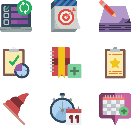 Productivity Icons Set PNG