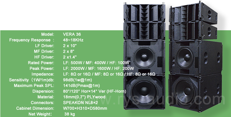 Professional Audio Speakers V E R A36 Model PNG