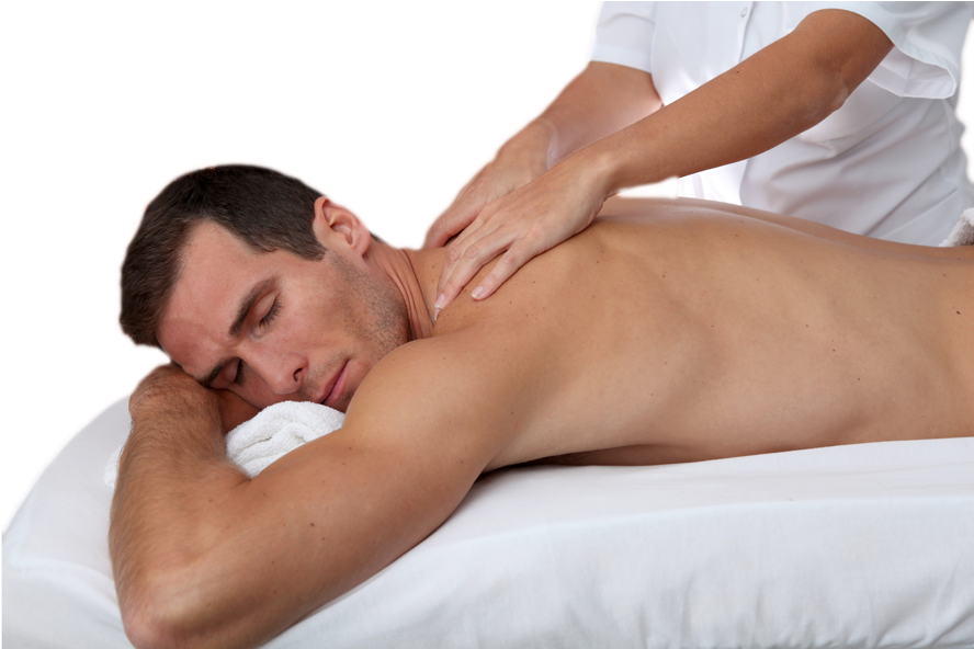 Professional Back Massage Therapy Session PNG