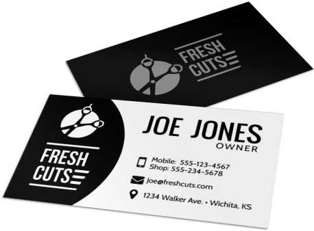 Professional Barber Business Card Design PNG