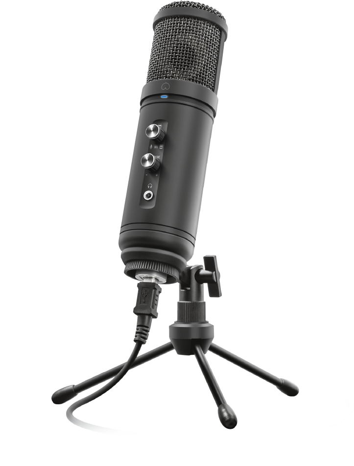 Professional Black Studio Microphone PNG
