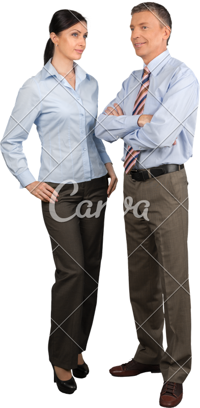Professional Business Duo Standing PNG
