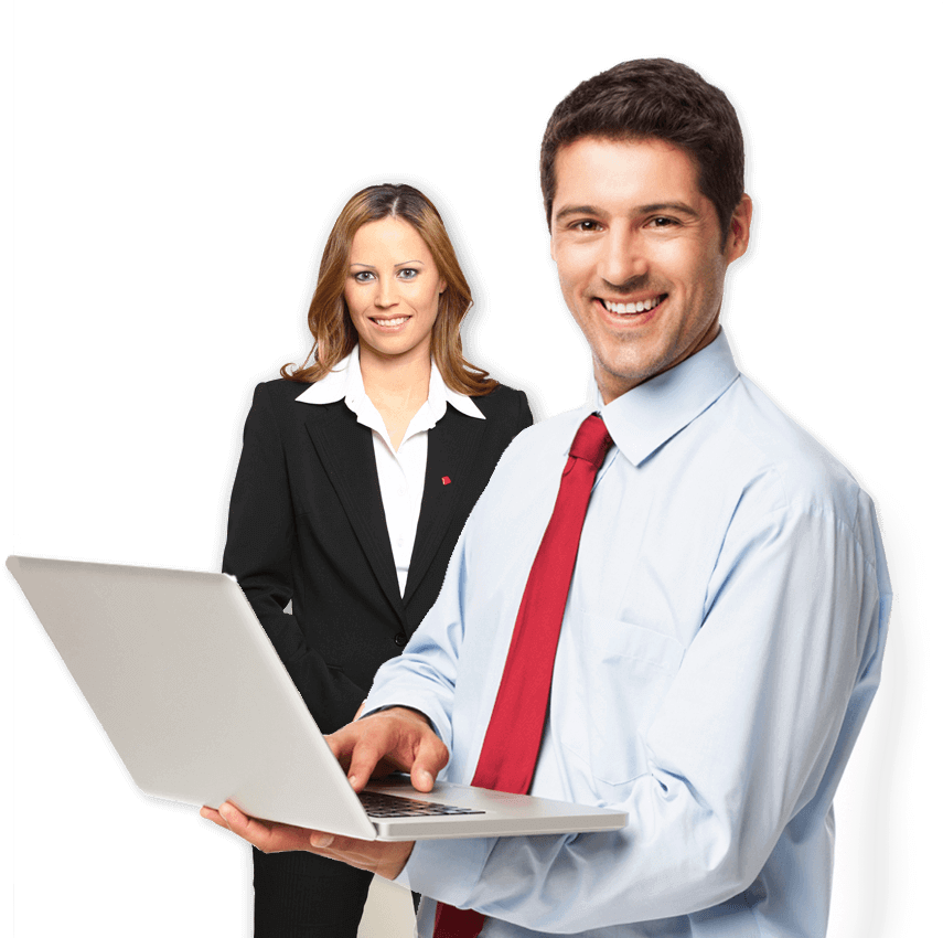 Professional Business Teamwith Laptop PNG