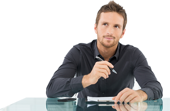 Professional Businessman At Desk PNG