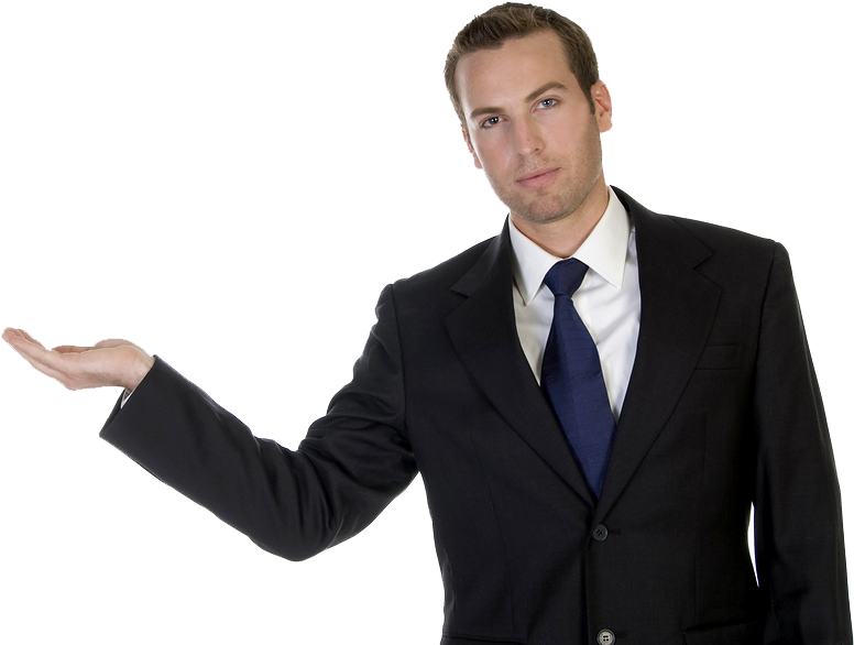 Professional Businessman Presenting Product PNG