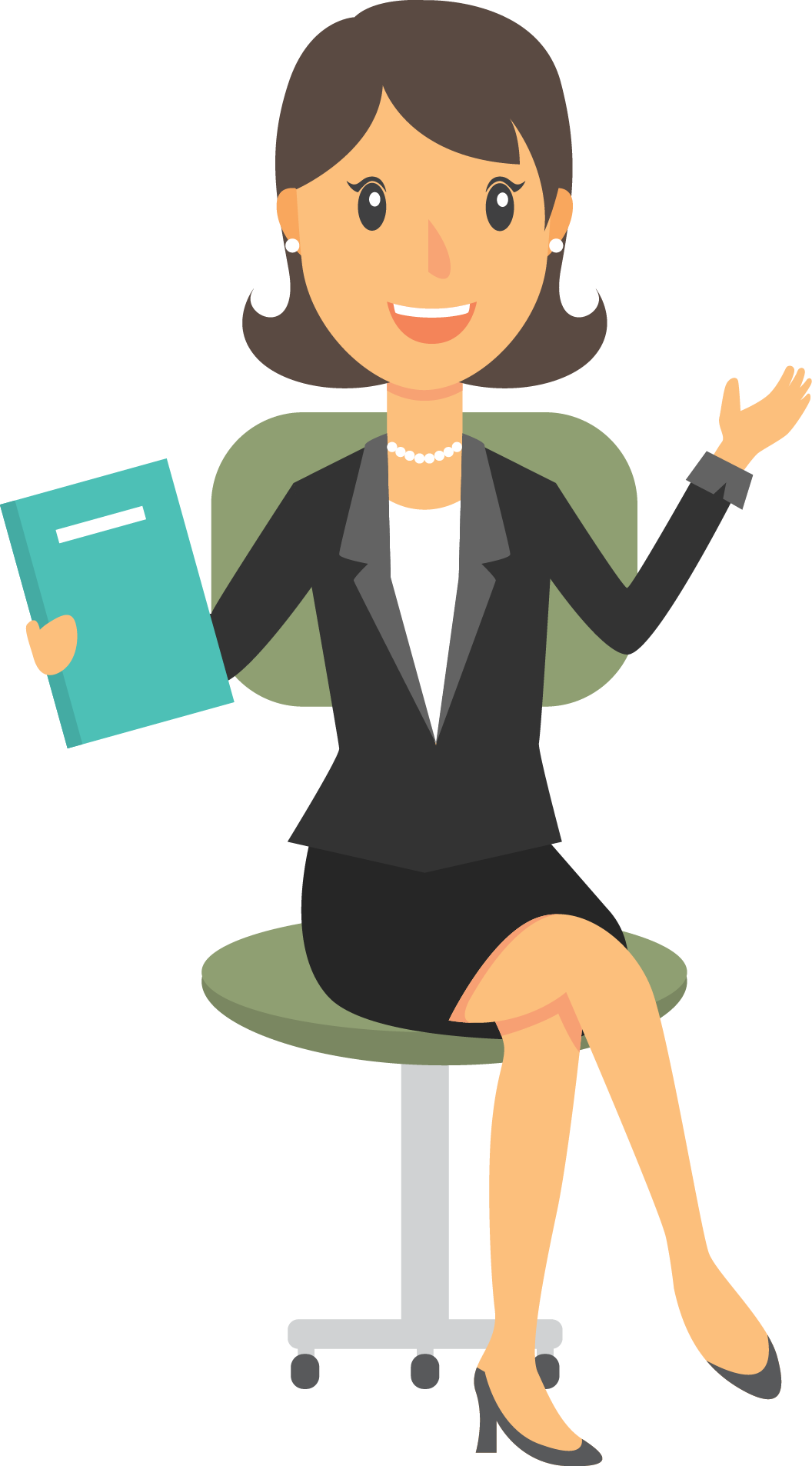 Professional Businesswoman Cartoon Character PNG