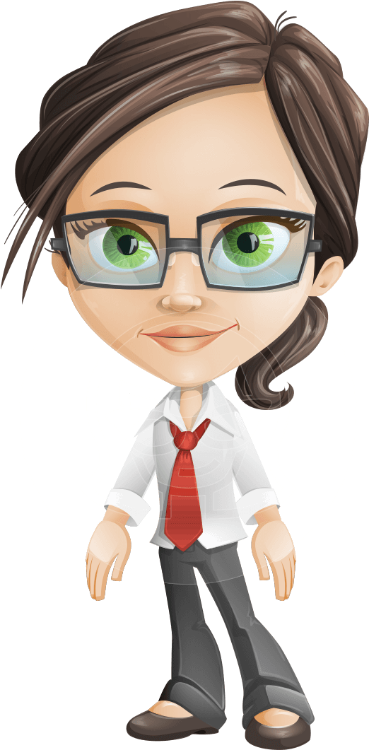 Professional Businesswoman Cartoon Character PNG