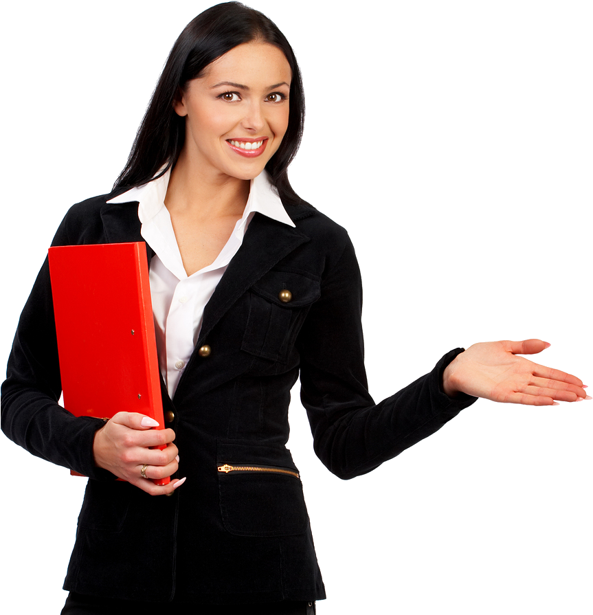 Professional Businesswoman Presenting File PNG