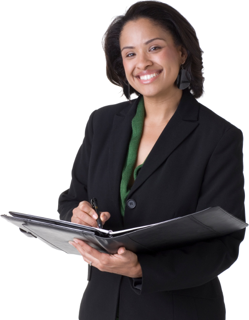 Professional Businesswomanwith Folder PNG