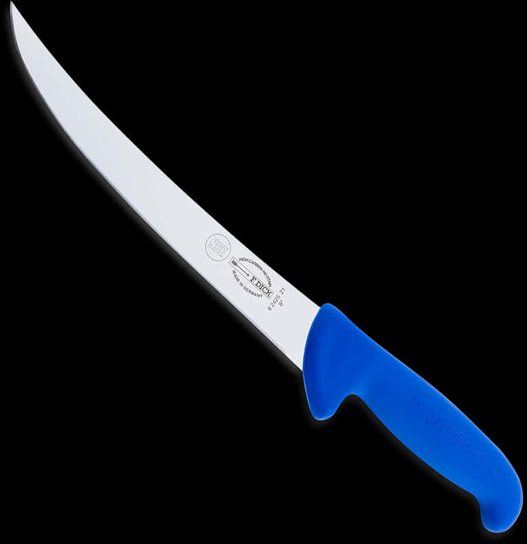 Professional Butchers Knife Blue Handle PNG