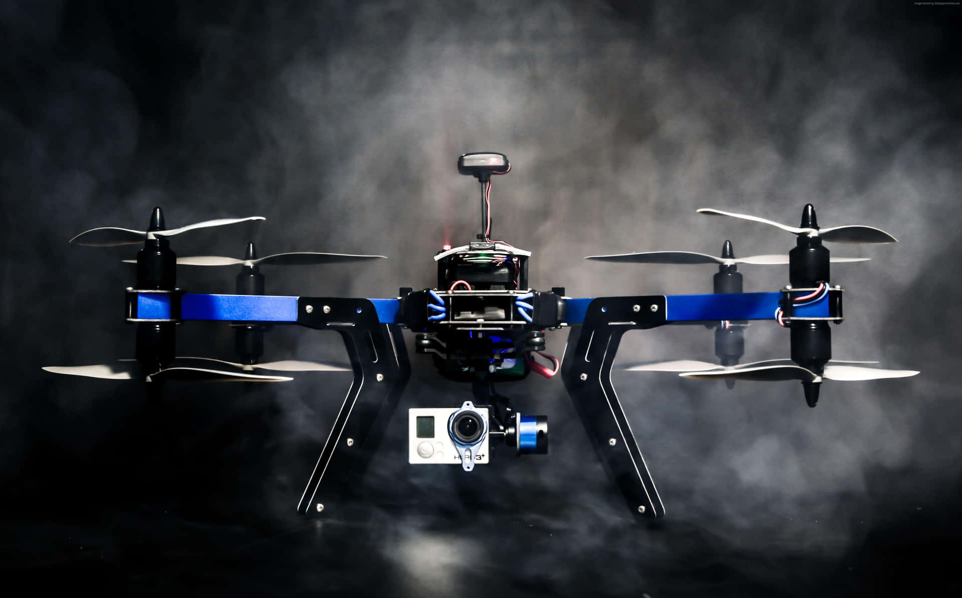 Professional Camera Dronein Smoky Backdrop Wallpaper