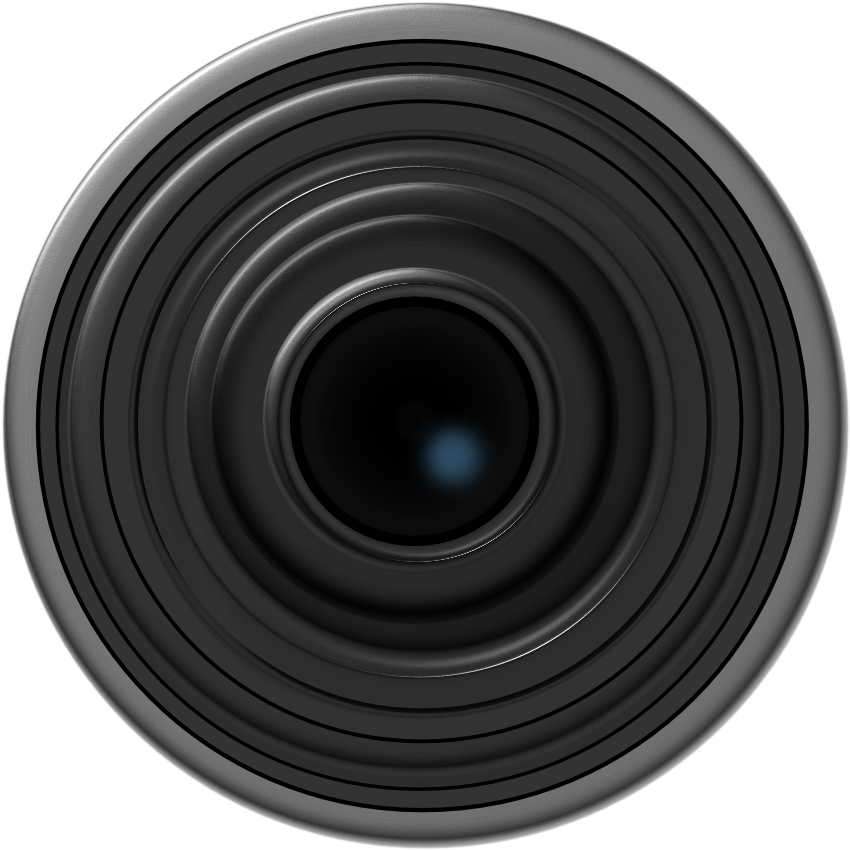 Professional Camera Lens Front View PNG