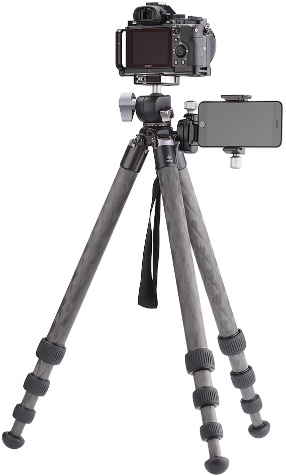 Professional Cameraand Smartphone Tripod PNG