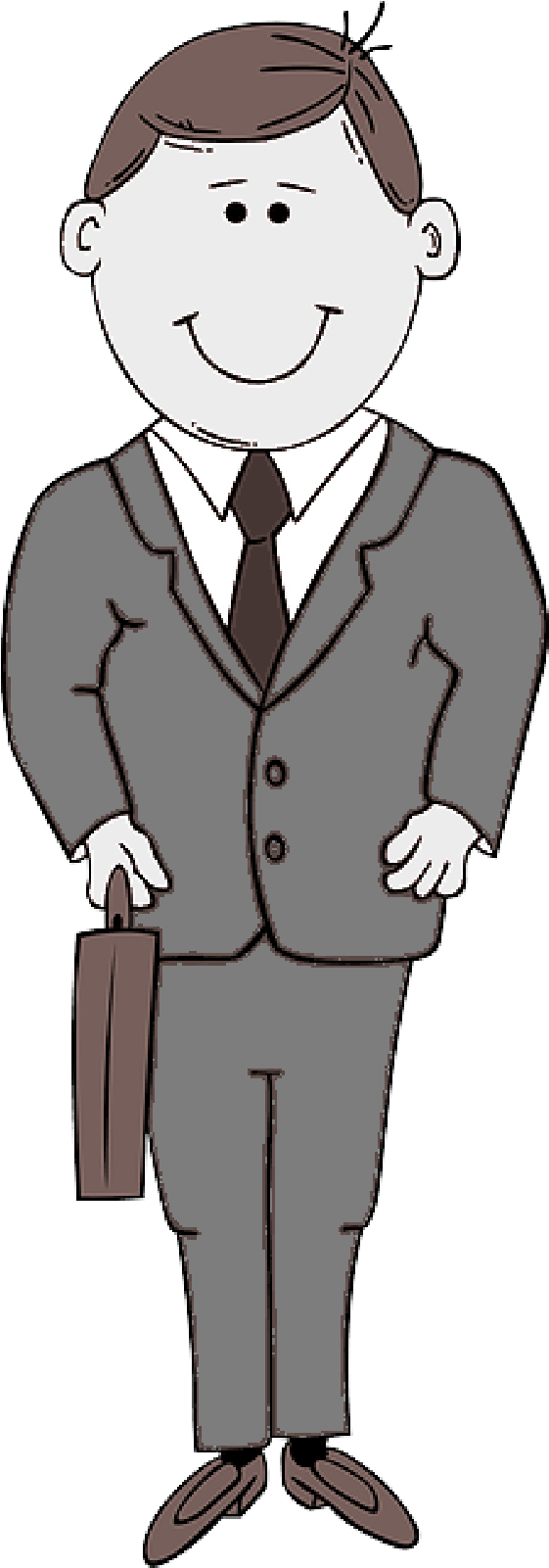 Professional Cartoon Manwith Briefcase PNG